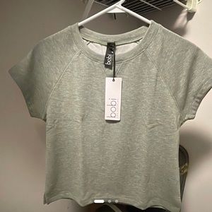 NWT Bobi green short sleeve top